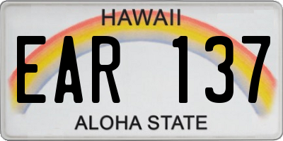 HI license plate EAR137