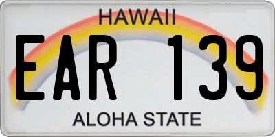 HI license plate EAR139