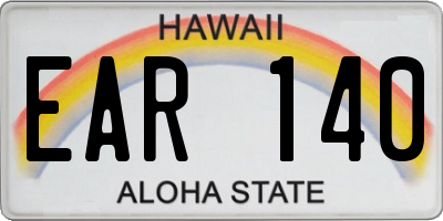 HI license plate EAR140
