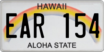 HI license plate EAR154