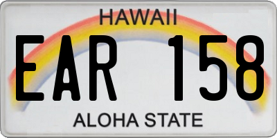 HI license plate EAR158