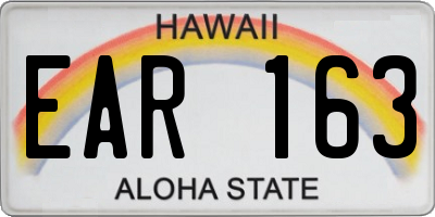 HI license plate EAR163