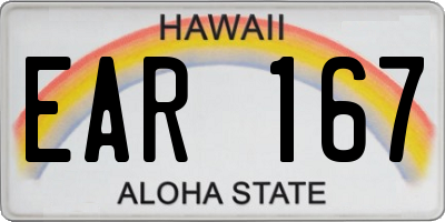 HI license plate EAR167