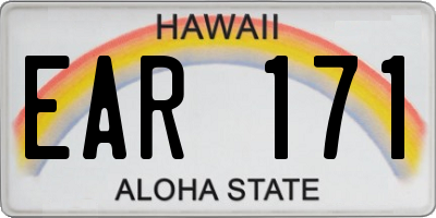 HI license plate EAR171