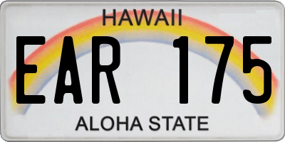 HI license plate EAR175
