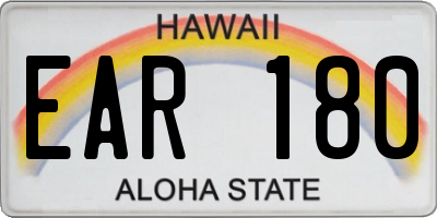 HI license plate EAR180