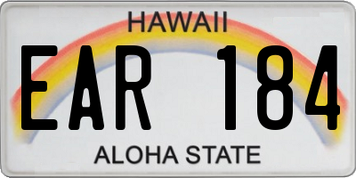 HI license plate EAR184