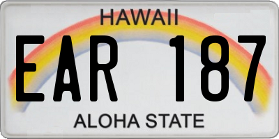 HI license plate EAR187