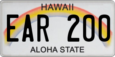 HI license plate EAR200