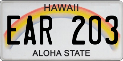 HI license plate EAR203