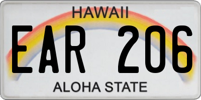 HI license plate EAR206