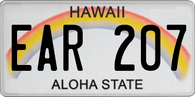 HI license plate EAR207