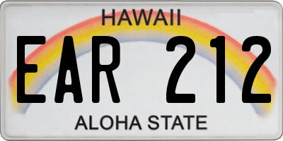 HI license plate EAR212