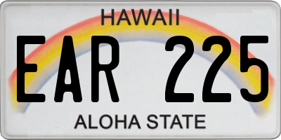 HI license plate EAR225