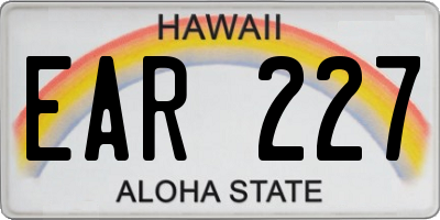 HI license plate EAR227