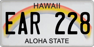 HI license plate EAR228