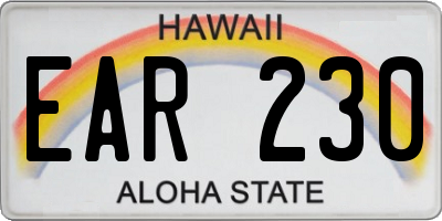 HI license plate EAR230
