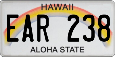 HI license plate EAR238