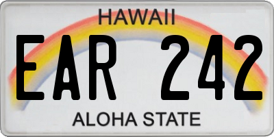 HI license plate EAR242
