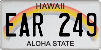 HI license plate EAR249