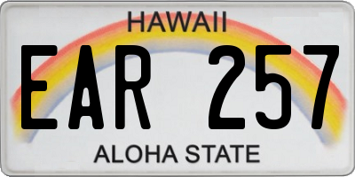 HI license plate EAR257