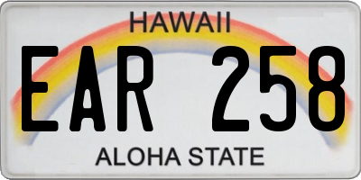 HI license plate EAR258