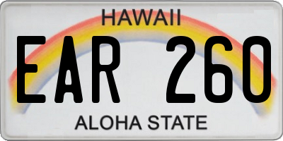 HI license plate EAR260