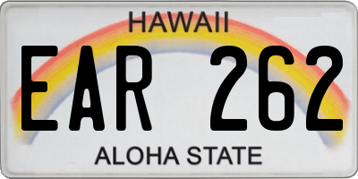 HI license plate EAR262