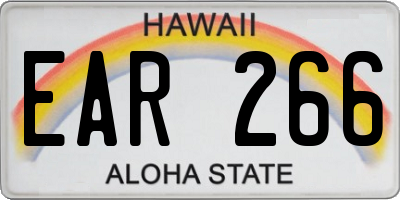 HI license plate EAR266