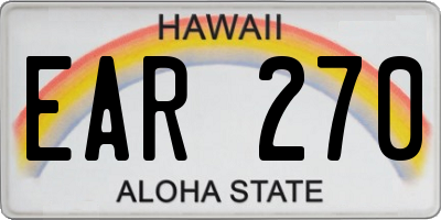HI license plate EAR270