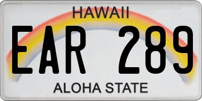 HI license plate EAR289