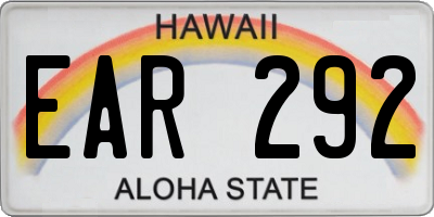 HI license plate EAR292