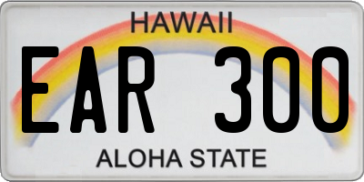 HI license plate EAR300
