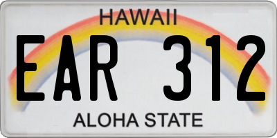 HI license plate EAR312