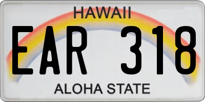 HI license plate EAR318