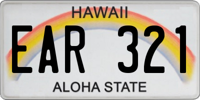 HI license plate EAR321