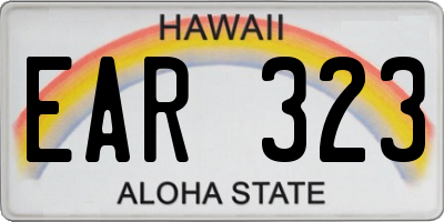 HI license plate EAR323