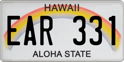 HI license plate EAR331