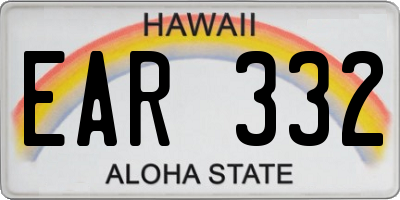 HI license plate EAR332