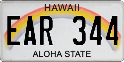 HI license plate EAR344