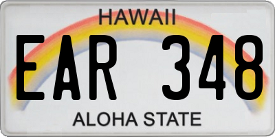HI license plate EAR348
