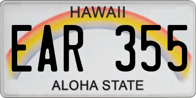 HI license plate EAR355