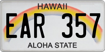 HI license plate EAR357