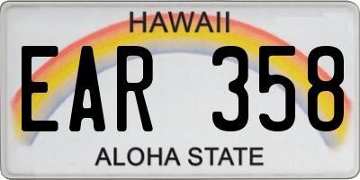 HI license plate EAR358