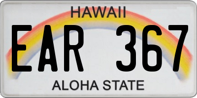 HI license plate EAR367