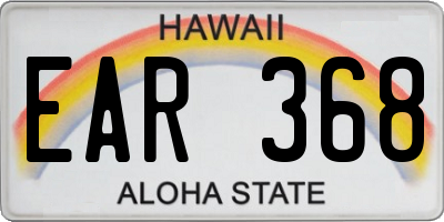 HI license plate EAR368