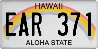 HI license plate EAR371