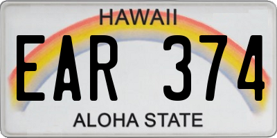 HI license plate EAR374