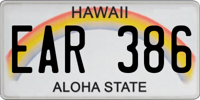 HI license plate EAR386