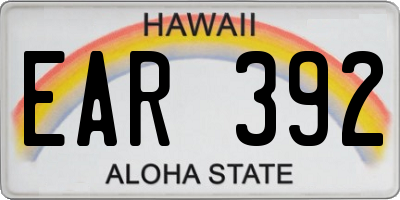 HI license plate EAR392